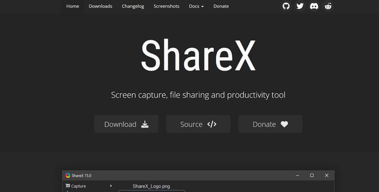 ShareX là phần mềm quay màn hình miễn phí, mã nguồn mở và cực kỳ nhẹ