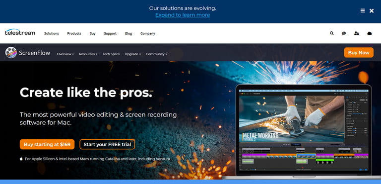 Phần mềm quay màn hình ScreenFlow cung cấp khả năng quay video màn hình chất lượng cao