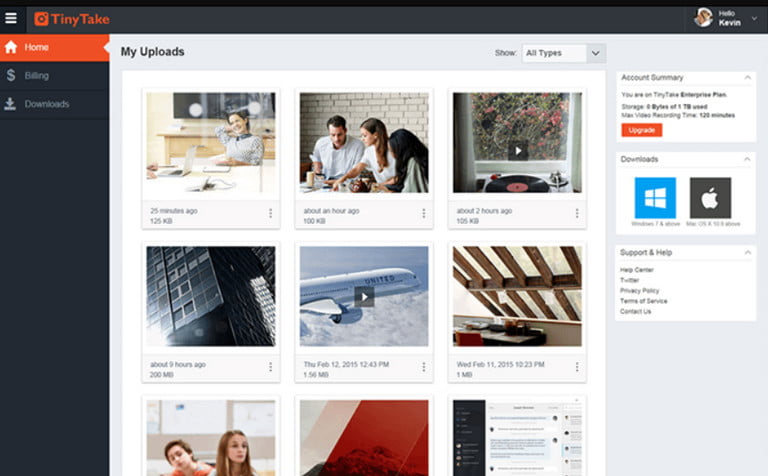 TinyTake được đóng gói đầy đủ các tính năng, có thể đáp ứng tất cả nhu cầu của người dùng